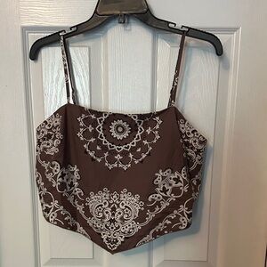 American Eagle Outfitters Brown Paisley Bandana top